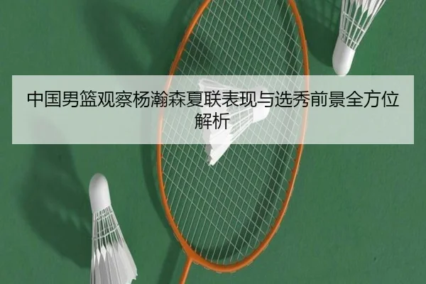 中国男篮观察杨瀚森夏联表现与选秀前景全方位解析
